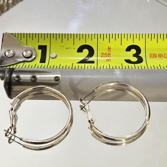 Silver Hoop Earring Bundle Of 3 - Picture 3 of 10